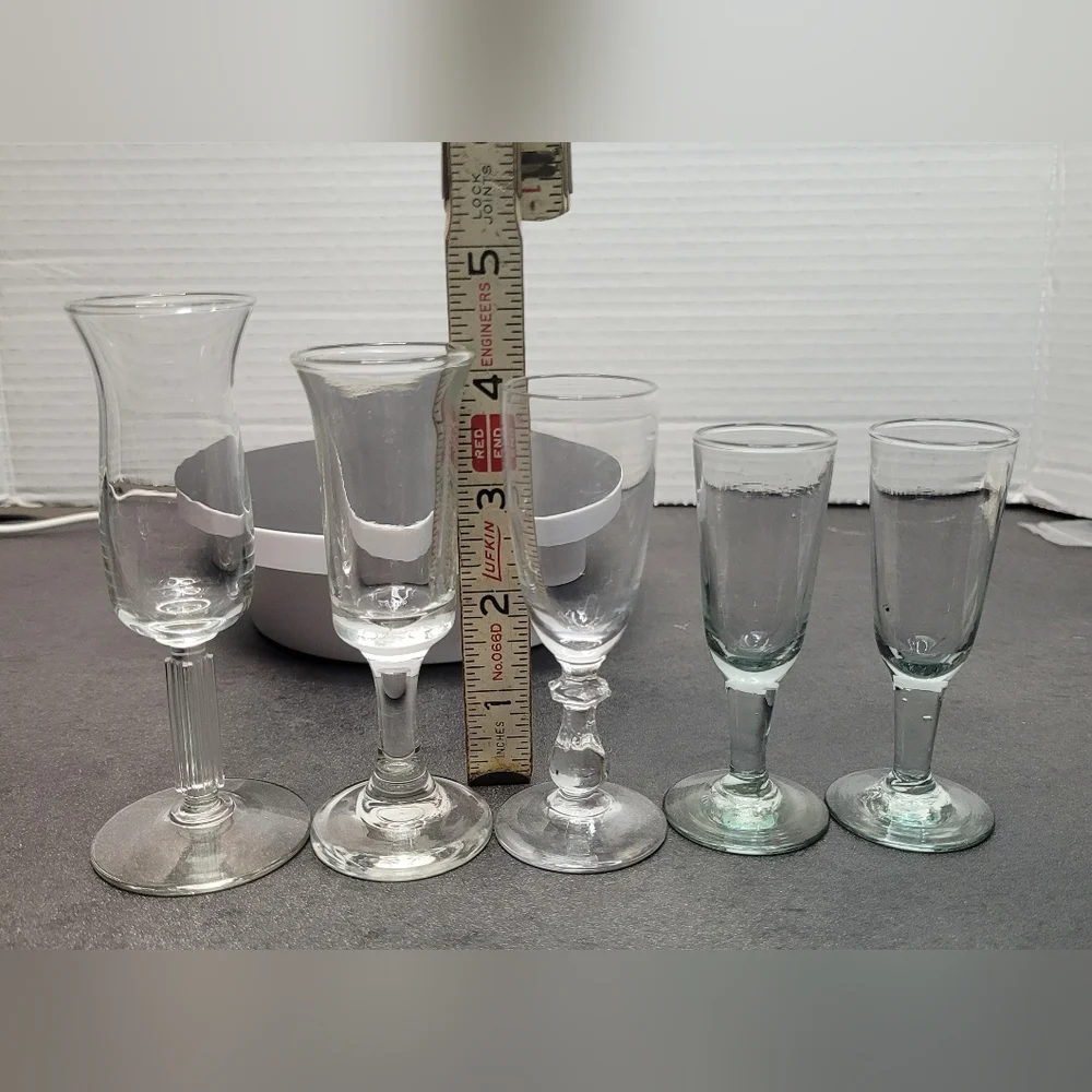 Cordial Glasses Collection of 5 (4 styles) Vintage